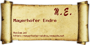 Mayerhofer Endre névjegykártya
