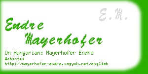 endre mayerhofer business card